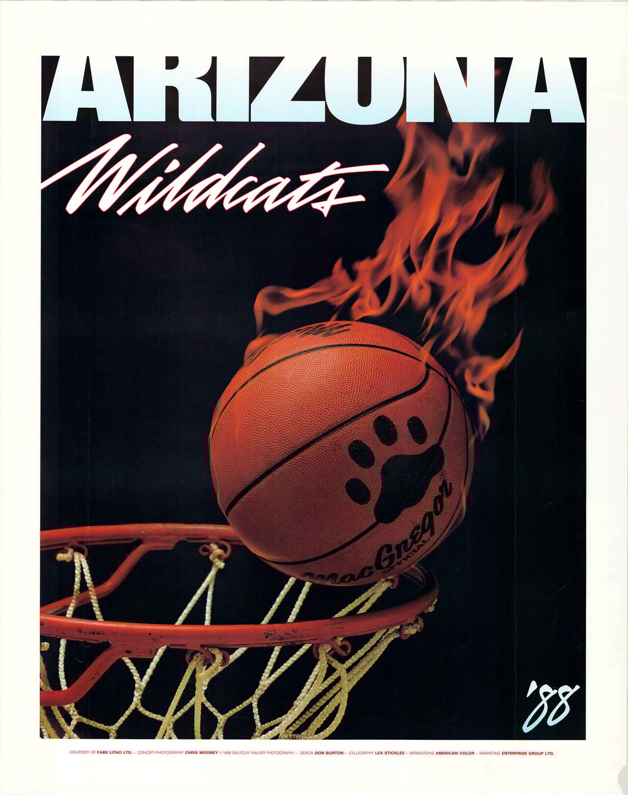 Arizona basketball poster 1987-88